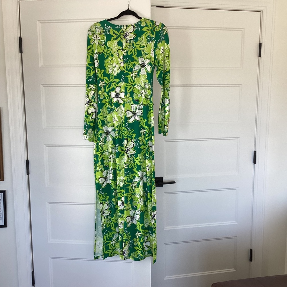 Lilly Pulitzer, NWT, Fiddle Leaf Green Once and Floral Maxi Dress, size medium - Picture 4 of 4
